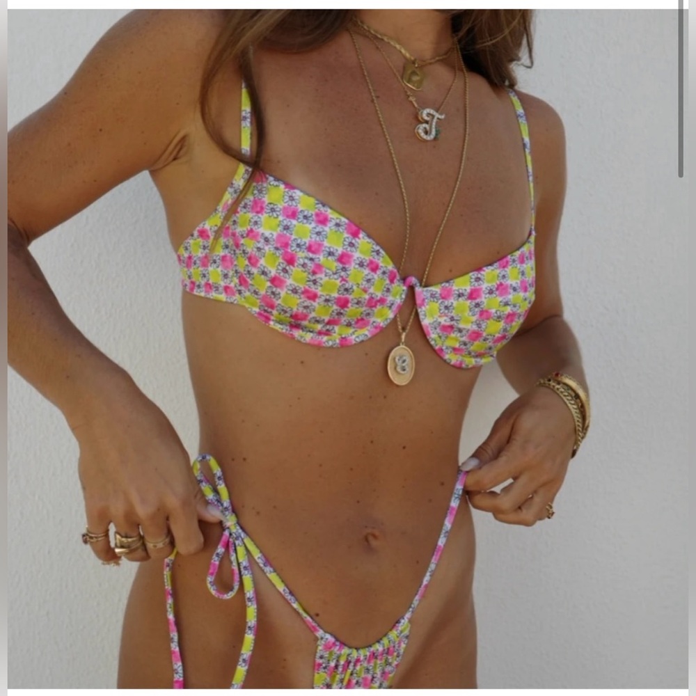 Heavy Manners ‘Daisy’ Triangle Front Tie Top & Side Tie Bottoms